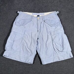 Polo Ralph Lauren Shorts Mens Size 32 Blue Cargo Military Surplus Utility Cinch